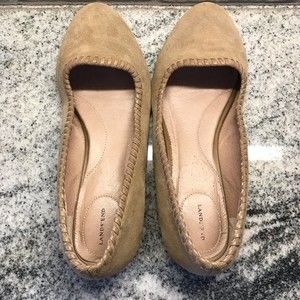 Lands End Suede Flats, Size 7D